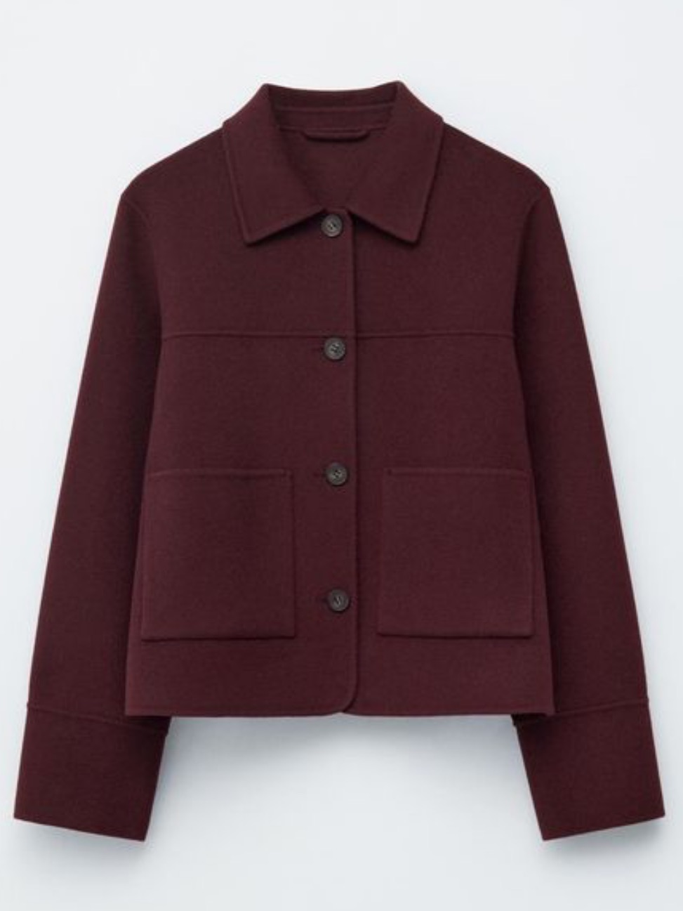 & Other Stories Collared Wool Coat - Dark Red